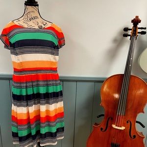 Modcloth Striped Flutter Sleeve Dress 2X